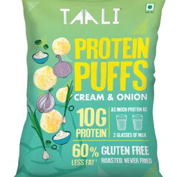 taali foods Taali Protein Puffs Cream & Onion Pack of 6 - 60 g Each image 2