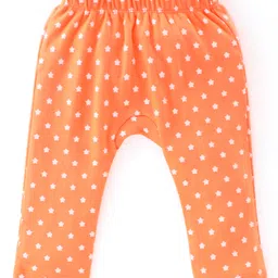 Babyhug Interlock Cotton Knit Full Length Diaper Pants Space Shuttle Print Pack of 3 - Navy Turquoise & Orange image 2