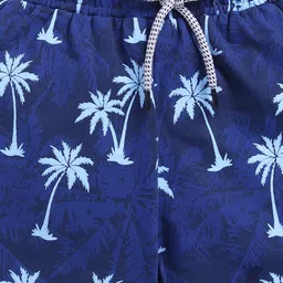 Kidcity Soft Cotton Sinker Palm Tree Printed Shorts - Dark Blue image 4