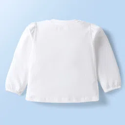 Doodle Poodle 100% Cotton Knit Full Sleeves Tops with Floral Butterfly & Text Print Pack of 3 - Yellow Pink & White image 3