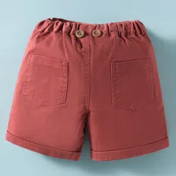 ToffyHouse Cotton Woven Half Sleeves Beach Theme Printed Party Shirt & Shorts Set with Bow & Suspender - Maroon image 5