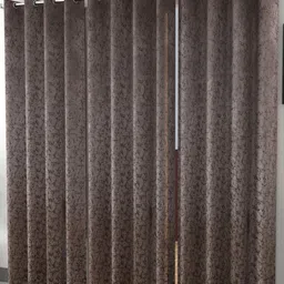 Galaxy Home Decor Brown 3 Pieces Room Velvet Darkening Long Door Curtains-picture-34