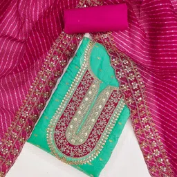 Rangtulika Ethnics Embroidered Unstitched Dress Material-image-64