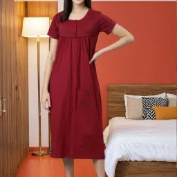 Kryptic Maroon Printed Night Dress image 5