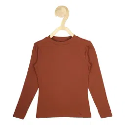 Peter England Kids Brown Solid Full Sleeves Top-image-91