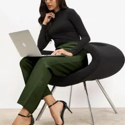 SALT Attire Olive Green Airy Pull On Straight Jeggings image 5