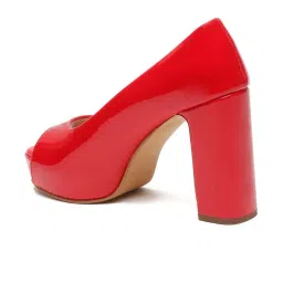 Flat N Heels Women's Red Peeptoe Shoes image 5