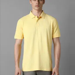 Louis Philippe Yellow Regular Fit Printed Polo T-Shirt-image-87