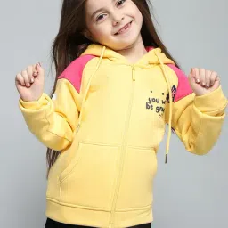 Monte Carlo Girls Printed Yellow Hooded Neck Full Sleeve Sweatshirt-picture-29