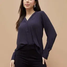 Code By Lifestyle Dark Blue Regular Fit Top-picture-39