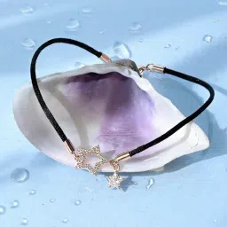 Touch925 Pure Silver Two Star Rose Gold Bracelet-image-25