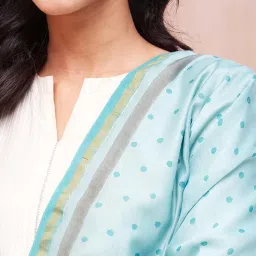 Fabindia Blue Printed Dupatta image 5