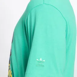 Adidas Originals Green Cotton Regular Fit Printed Sports T-Shirt image 5