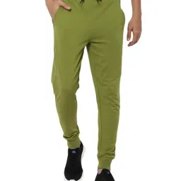 Forever 21 Olive Green Cotton Regular Fit Joggers-image-9