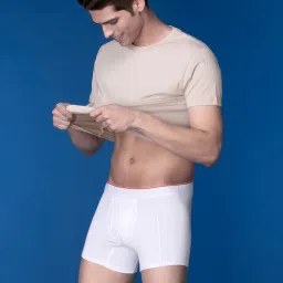 XYXX Polar White Cotton Regular Fit Trunks image 5