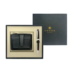 CROSS Black Brass Bailey Ball Point Pen With Card Holder Wallet Gift Set image 5