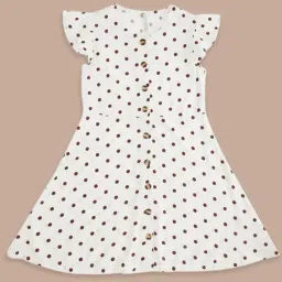 Pantaloons Junior White Cotton Printed Dress-image-4