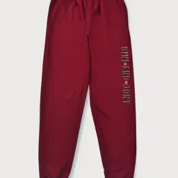 Gini & Jony Kids Red Cotton Printed Trackpants-picture-30