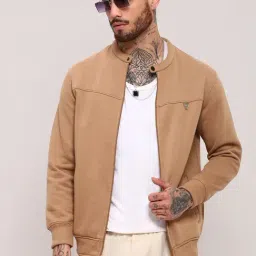 SHOWOFFFF Brown Cotton Slim Fit Sweatshirt-picture-42