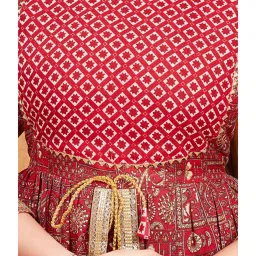 Aarika Kids Red Printed Kurta with Gharara image 5