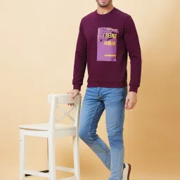 Being Human Red Oversized Print Sweatshirt image 5