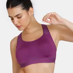 Zelocity by Zivame Purple Quick Dry Sports Bra-image-58