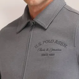 U.S. Polo Assn. Grey Regular Fit Logo Printed Jacket image 5