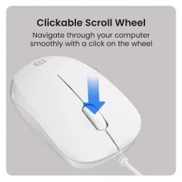 Portronics Toad 102 Wired Mouse with 3 Buttons & Clickable Scroll Wheel & 1.5m Long Cable (White) image 5