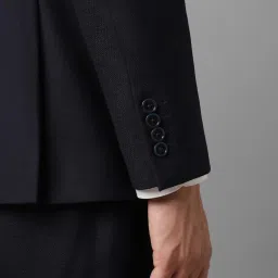 Louis Philippe Navy Regular Fit Texture Two Piece Suit image 5