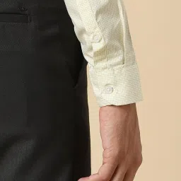 Allen Solly Yellow Cotton Slim Fit Checks Shirt image 5