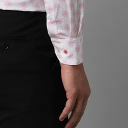 Louis Philippe White Cotton Regular Fit Printed Shirt image 5