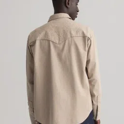 GANT Beige Full Sleeves Cotton Shirt image 2