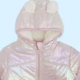 Pantaloons Junior Peach Quilted Full Sleeves Jacket image 3