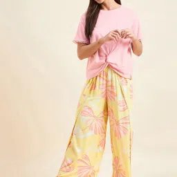 Sweet Dreams Pink & Yellow Printed Top Pant Set image 5
