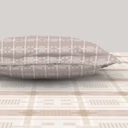 Spaces Beige 144 TC Cotton Single Flat Bedsheet with 1 Pillow Cover image 5