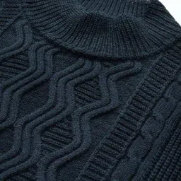 Apsley Navy Regular Fit Textured Sweater image 5