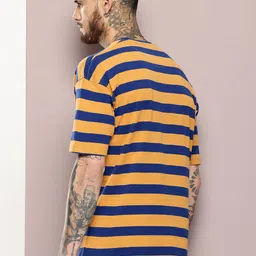 Kook N Keech Pure Cotton Striped Drop-Shoulder Sleeves Oversized T-shirt image 5