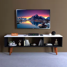 Furnifry 130x21x45 Cm Wood Freestanding TV Table Rectangular TV Cabinet image 1