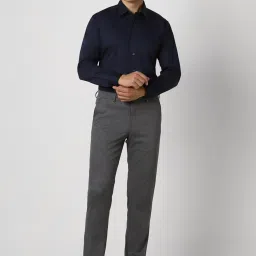 Van Heusen Navy Cotton Regular Fit Shirt image 5