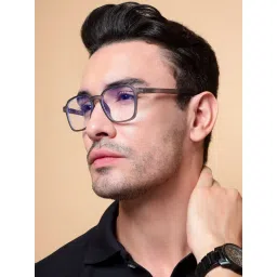 Voyage Grey Square Eyeglasses for Men & Women (53) image 1