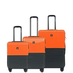 Nasher Miles Istanbul Hard-Sided ABS and PCSet of 3 Trolley Bags (55, 65 & 75 cm) (Orange,Grey)-picture-25