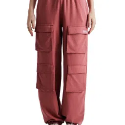 The Souled Store Maroon Cotton Cargo Joggers-picture-28