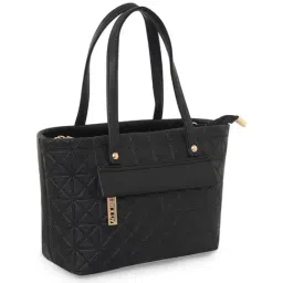 Esbeda Black PU Textured Tote Handbag image 5