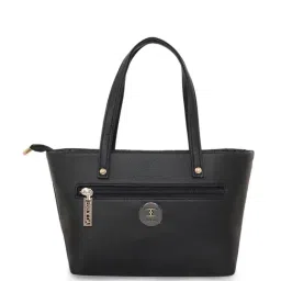 Esbeda Black PU Textured Tote Handbag image 2