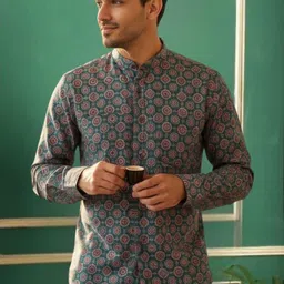 TATTVA Men Geometric Printed Kurta-picture-27