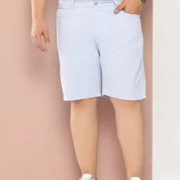 Thomas Scott Sky Blue Cotton Regular Fit Bermuda Shorts-image-81