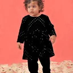VASTRAMAY Girls Black Embroidery Clothing Sets-picture-30