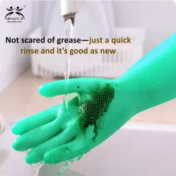 Swavind Safety Hand Gloves Natural Rubber Green Free Size (Pack of 120 Pair) image 5