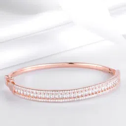 Zavya CZ Rose Gold-Plated 92.5 Sterling Silver Kada Bracelet-picture-37