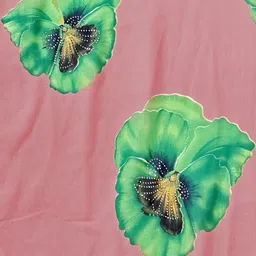 Leelavati Floral Printed Beads and Stones Pure Chiffon Saree image 2